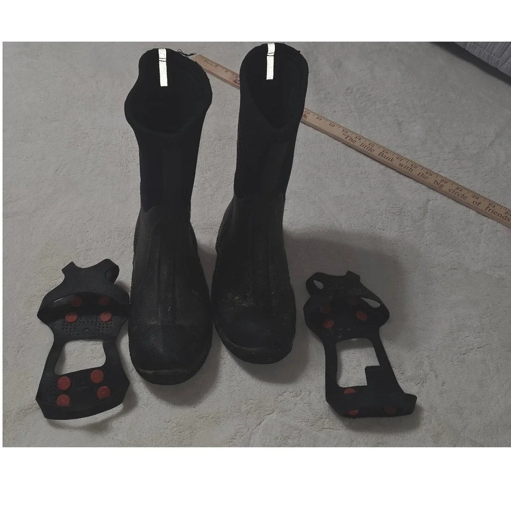 Muck Boot Co Tack  Black Waterproof Insulated Boots with Ice Cleats Mens 5.5